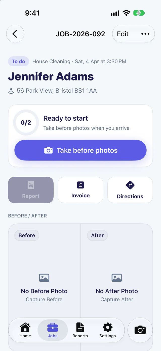 Afterproof job with before and after progress